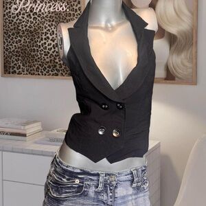 Costa Blanca Vintage Y2K Halter Vest Top